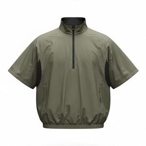 FootJoy DryJoys Tour Collection Short Sleeve Pullover Jacket XL Olive Golf Rain
